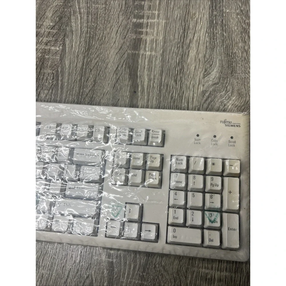 VTG Fujitsu Siemens Keyboard S26381-K293-V110 5 Pin Din Coiled Cord New Sealed!